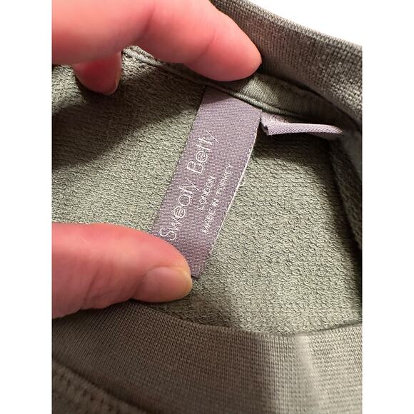 Sweaty Betty After Class Cropped Green Sweatshirt Size 12 - Picture 3 of 7